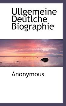 Paperback Ullgemeine Deutlche Biographie Book