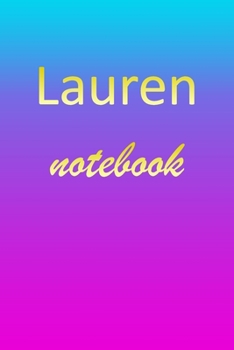 Paperback Lauren: Blank Notebook - Wide Ruled Lined Paper Notepad - Writing Pad Practice Journal - Custom Personalized First Name Initia Book