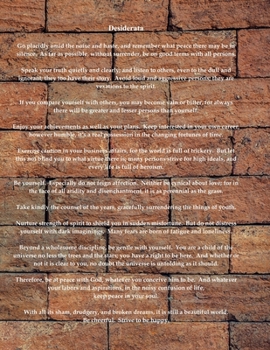 Desiderata: Brick Large Lined Journal 300 Pages