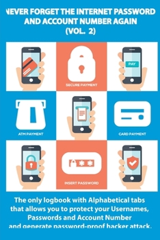 Paperback Never Forget the Password and Account Number Again: logbook with Alphabetical tabs that allows you to protect your Usernames, Passwords and Account .. Book