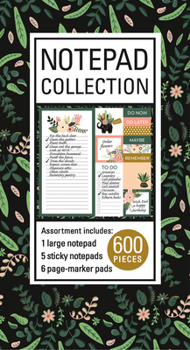 Hardcover Book of Sticky Notes: Notepad Collection (Floral on Black) Book