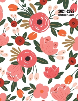 Paperback 2021-2022 Monthly Planner: Large Two Year Planner with Beautiful Coloring Pages (Volume 1) Book