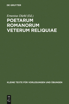 Hardcover Poetarum Romanorum Veterum Reliquiae [Latin] Book