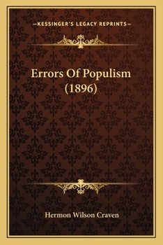 Paperback Errors Of Populism (1896) Book