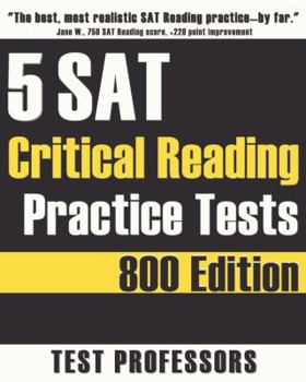 Paperback 5 SAT Critical Reading Practice Tests Book