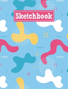 Paperback Sketchbook: 8.5 x 11 Notebook for Creative Drawing and Sketching Activities with Color Memphis Themed Cover Design Book