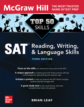 Paperback Top 50 SAT Reading, Writing, and Language Skills, Third Edition Book