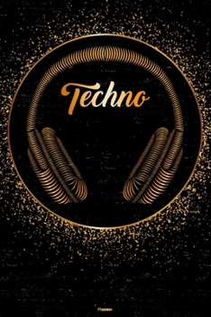 Techno Planner: Techno Golden Headphones Music Calendar 2020 - 6 x 9 inch 120 pages gift
