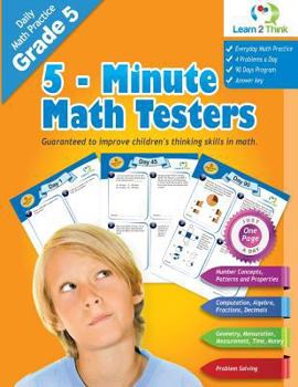 Paperback 5 Minute Math Testers - Grade 5 Book