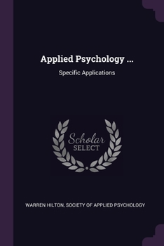 Paperback Applied Psychology ...: Specific Applications Book
