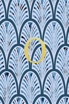 Paperback O: Blue art deco print with gold lettering initial notebook jotter Book