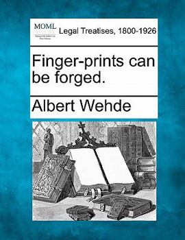 Paperback Finger-Prints Can Be Forged. Book