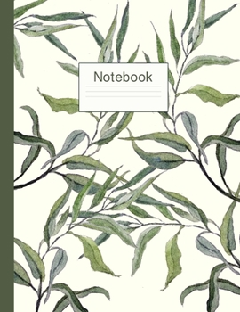 Paperback Eucalyptus Notebook: Beautiful Koala Bear Food Eucalyptus Leaves 8.5" x 11" Blank College Rule Lined Notebook Australia Gifts Book