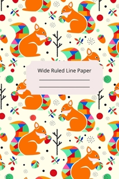 Baby Squirrel Theme Wide Ruled Line Paper