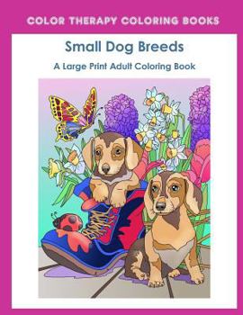 Paperback Large Print Adult Coloring Book of Small Dog Breeds: An Easy, Simple Coloring Book for Adults of Small Breed Dogs including Dachshund, Chihuahua, Pug, Book