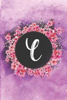 Cherry blossom flowers letter L journal: Personalized Monogram Initial L with pretty colorful watercolor pink floral sakura for women & girls || birthday gift idea