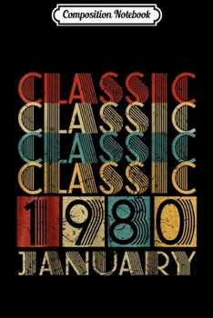 Composition Notebook: Vintage January 1980 Heart 39th Birthday Years Old Journal/Notebook Blank Lined Ruled 6x9 100 Pages
