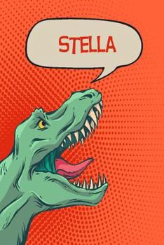 Paperback Stella: Personalized Dino Isometric Dot Paper Notebook 120 Pages 6x9 Book