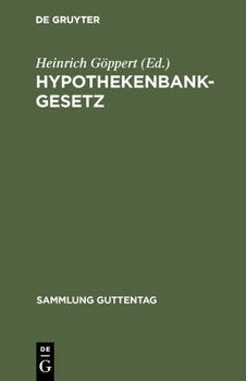 Hardcover Hypothekenbankgesetz [German] Book