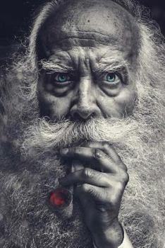 150 Page Bad Ass Old Man Smoking Out of a Pipe Lined Journal : 150 Page Lined Journal