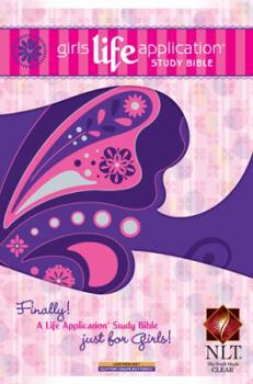 Imitation Leather Girls Life Application Study Bible-NLT-Butterfly Book