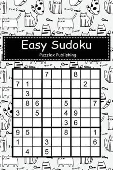 Easy Sudoku: Sudoku Puzzle Game For Beginers With Cute Cat Pattern Background Cover