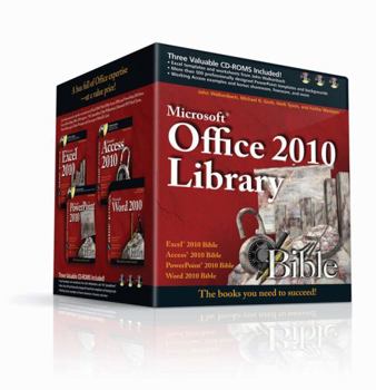 Paperback Microsoft Office 2010 Library: Excel 2010 Bible, Access 2010 Bible, PowerPoint 2010 Bible, Word 2010 Bible [With 3 CDROMs] Book