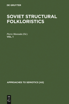 Hardcover Soviet Structural Folkloristics. Vol. 1 Book