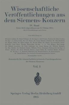 Paperback Wissenschaftliche Veröffentlichungen Aus Dem Siemens-Konzern [German] Book