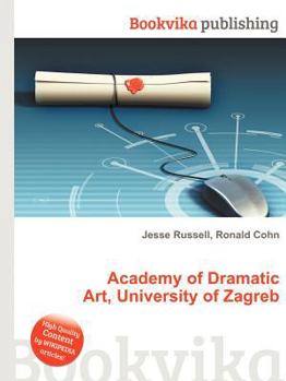 Paperback Academy of Dramatic Art, University of Zagreb Book