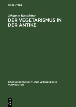 Hardcover Der Vegetarismus in Der Antike [German] Book