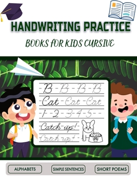 Paperback Handwriting Practice Books for Kids Cursive: 5-in-1 Cursive Tracing Book (8.5" x 11"), Trace and Practice Letters, Vowels, Words, Number, Sentences & Book