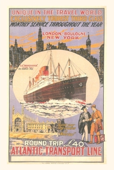 Paperback Vintage Journal Transatlantic Ship Travel Poster Book