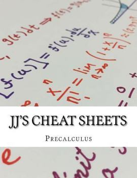 Paperback JJ's Cheat Sheets: Precalculus Book