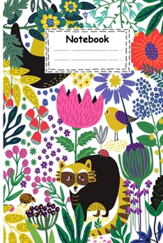 Notebook: adorable sloth and raccoon in jungle: Cute sloth and raccoon in jungle for men women teens kids boy love sloths (100-page size 6x9 inches college ruled)