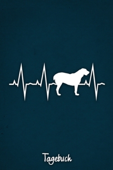 Tagebuch: Blaues liniertes Alabai Hunde Journal Herzschlag ca DIN A5 weiß liniert 110 Seiten (German Edition)