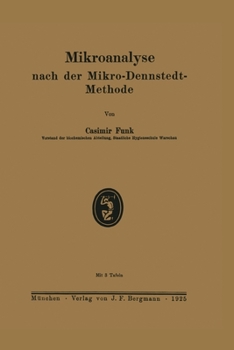Paperback Mikroanalyse nach der Mikro-Dennstedt-Methode [German] Book