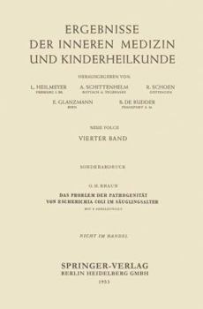 Paperback Das Problem Der Pathogenität Von Escherichia Coli Im Säuglingsalter [German] Book