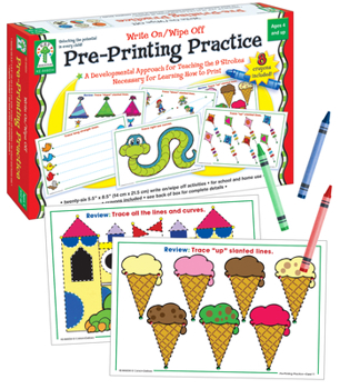 Spiral-bound Pre-Printing Practice Manipulative, Ages 4 - 7: Write On/Wipe Off Book