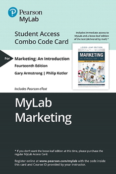Paperback Mylab Marketing with Pearson Etext -- Combo Access Card -- For Marketing: An Introduction [With Access Code] Book