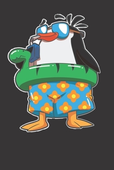 Paperback Notebook: Birthday Swimming Pool Party Penguin Cute Gift Dot Grid 6x9 120 Pages Book