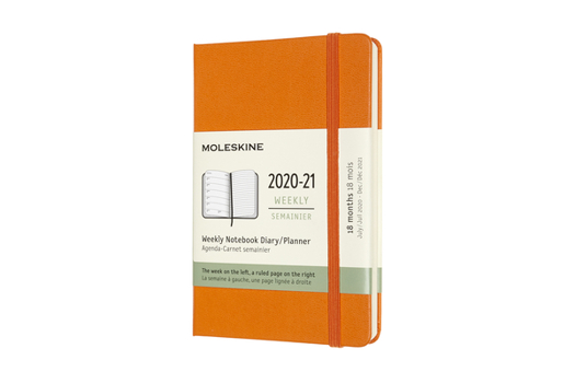 Calendar Moleskine 2020-21 Weekly Planner, 18m, Pocket, Cadmium Orange, Hard Cover (3.5 X 5.5) Book