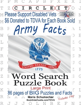 Paperback Circle It, Army Facts, Word Search, Puzzle Book [Large Print] Book
