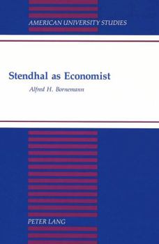 Hardcover Stendhal as Economist Book