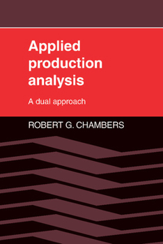 Paperback Applied Production Analysis: A Dual Approach Book