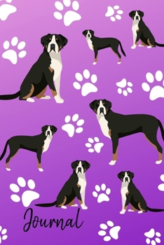 Journal: Greater Swiss Mountain Dog Journal Purple Lined Blank Paper Diary