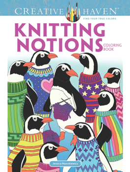 Paperback Creative Haven Knitting Notions Coloring Book