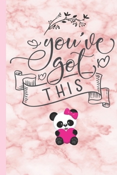 Paperback You've Got This: Women & Girls Inspirational Quote Journal - Pretty Rose Marble with Cute Baby Panda - Personal Lined Diary to write in Book
