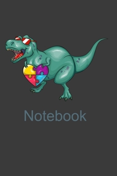 Notebook: Dinosaur Puzzle Autism Awareness Gift Notebook For Men, Women & Kids. Cute Cream Paper 6*9 Inch With 100 Pages Notebook For Writing Daily Routine, Journal and Hand Note