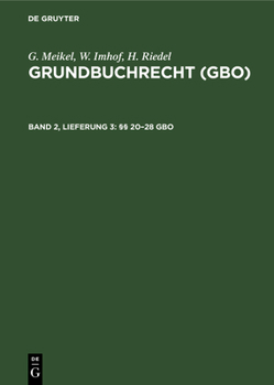 Hardcover §§ 20-28 Gbo [German] Book